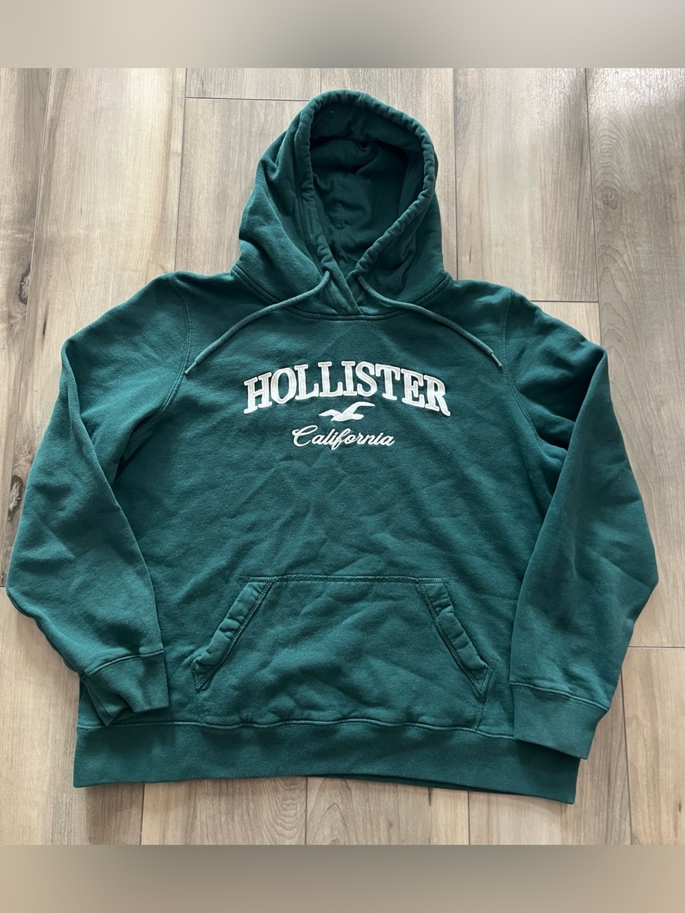 Hollister Dark Teal Hooded Sweatshirt with embroidered Logo XL